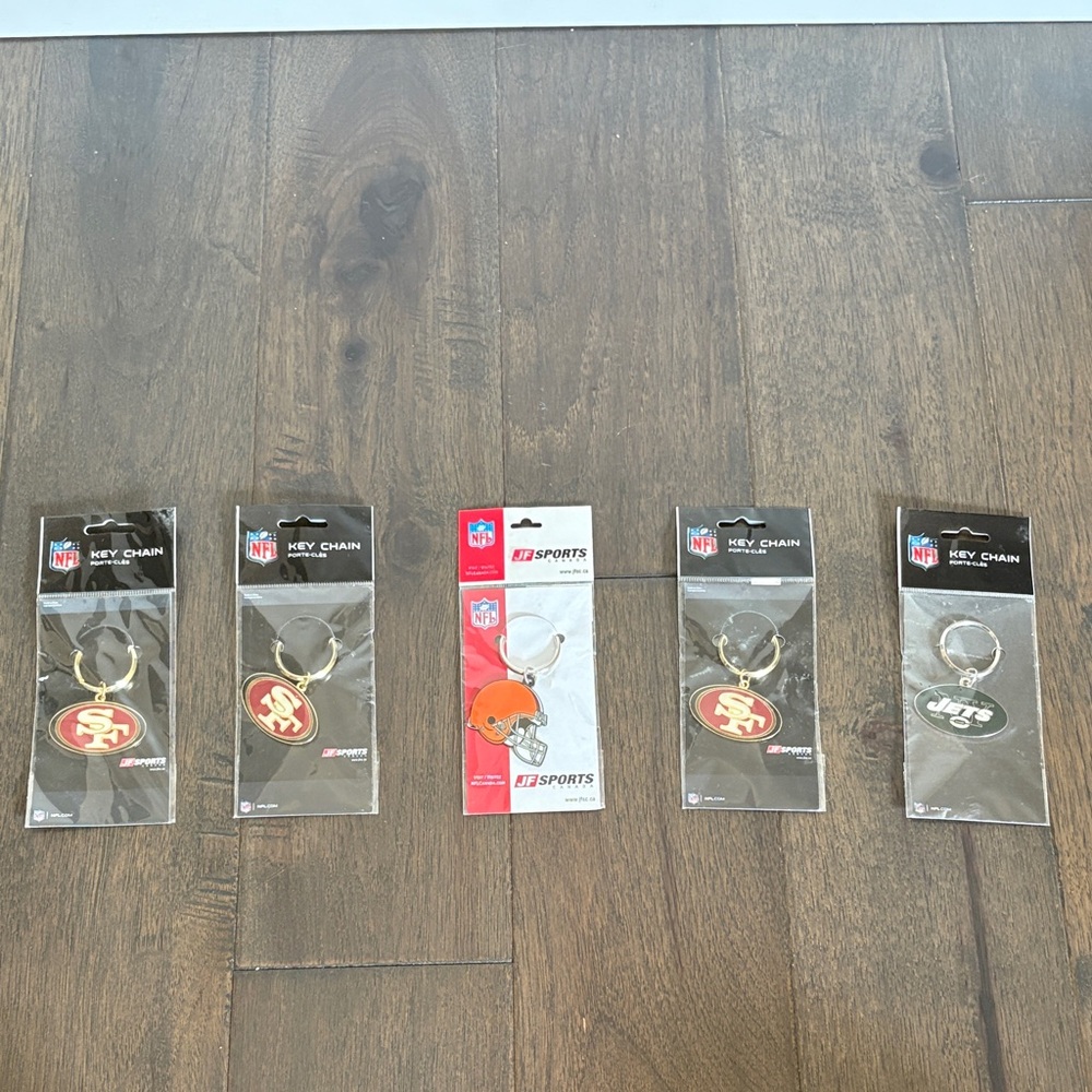 NFL Keychains - Red and Gold